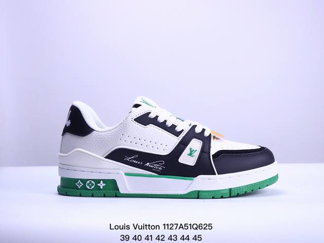 公司级全新lv路易威登louis Vuitton Trainer Sneaker Low休闲运动文化百搭板鞋 尺码:39-45 Xm1127Q625