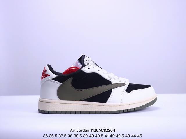 真标aj1倒勾travis Scott X Air Jordan 1 ” Reverse Mocha “ Aj1乔1 Ts 闪电 联名倒钩 低帮文化篮球鞋 货号