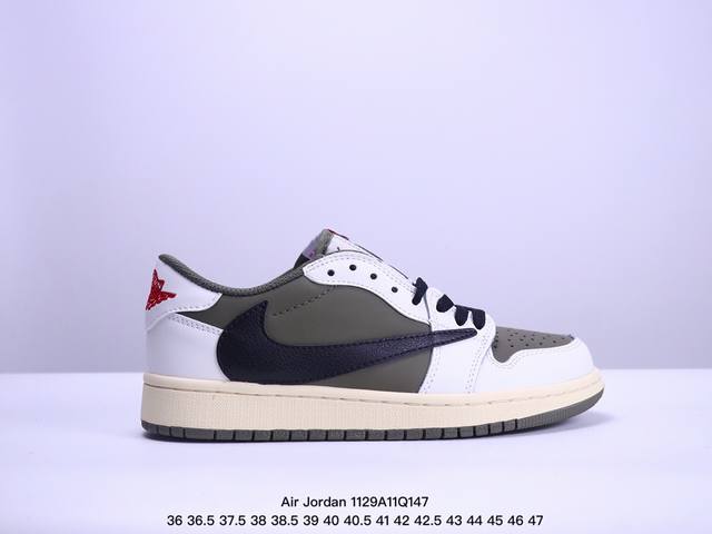 Aj1倒勾travis Scott X Air Jordan 1 ” Reverse Mocha “ Aj1乔1 Ts 闪电 倒钩 低帮文化篮球鞋 完美品质出货