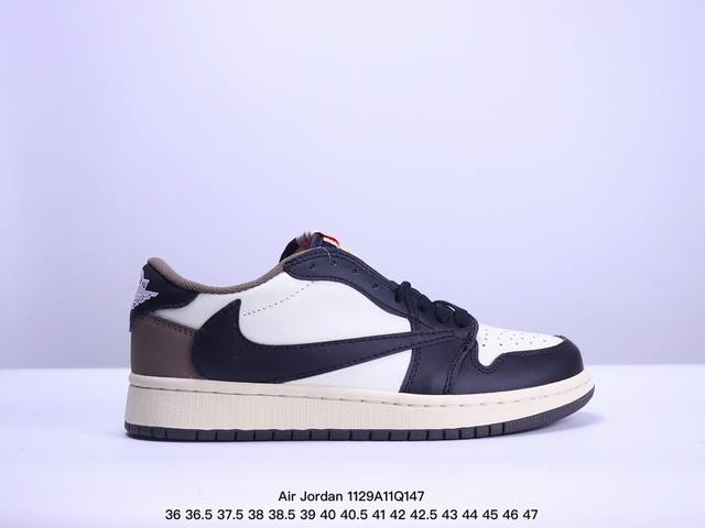 Aj1倒勾travis Scott X Air Jordan 1 ” Reverse Mocha “ Aj1乔1 Ts 闪电 倒钩 低帮文化篮球鞋 完美品质出货