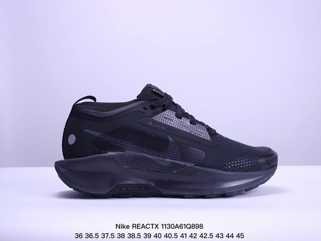 公司级nike Reactx Pegasus Trail 5 Gtx 越野跑步鞋 登月兼顾迅疾外观和稳固脚感 后跟覆面和中足动态支撑巧妙融合 缔造稳定顺畅的迈步