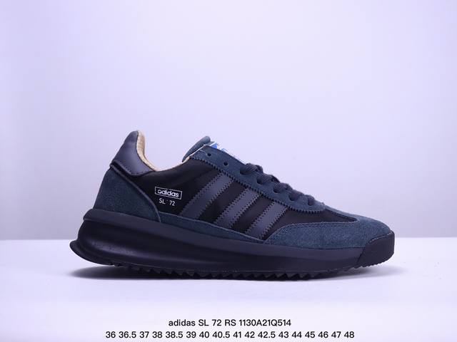 Adidas Originals Sl 72 Rs 阿迪休闲防滑耐磨低帮板鞋 经典低帮设计和橡胶外底，采用舒爽尼龙鞋面，绒面革饰面和皮革细节 搭载着 Ecote