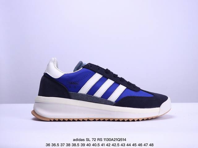 Adidas Originals Sl 72 Rs 阿迪休闲防滑耐磨低帮板鞋 经典低帮设计和橡胶外底，采用舒爽尼龙鞋面，绒面革饰面和皮革细节 搭载着 Ecote