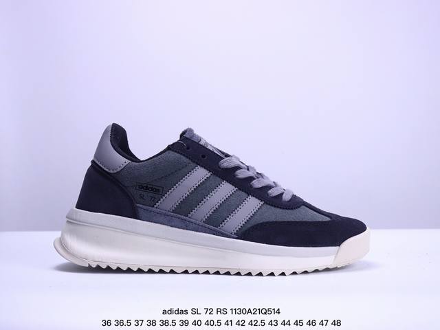 Adidas Originals Sl 72 Rs 阿迪休闲防滑耐磨低帮板鞋 经典低帮设计和橡胶外底，采用舒爽尼龙鞋面，绒面革饰面和皮革细节 搭载着 Ecote