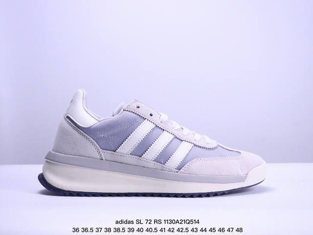 Adidas Originals Sl 72 Rs 阿迪休闲防滑耐磨低帮板鞋 经典低帮设计和橡胶外底，采用舒爽尼龙鞋面，绒面革饰面和皮革细节 搭载着 Ecote