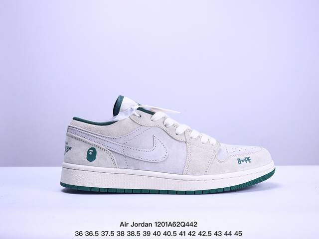 海外爆款限量发售！公司级 Nike Jordan Air Jordan 1高端定制 低帮 复古 减震 防滑 耐磨 篮球鞋 定制鞋盒 大厂纯原品质出货 超高清洁度