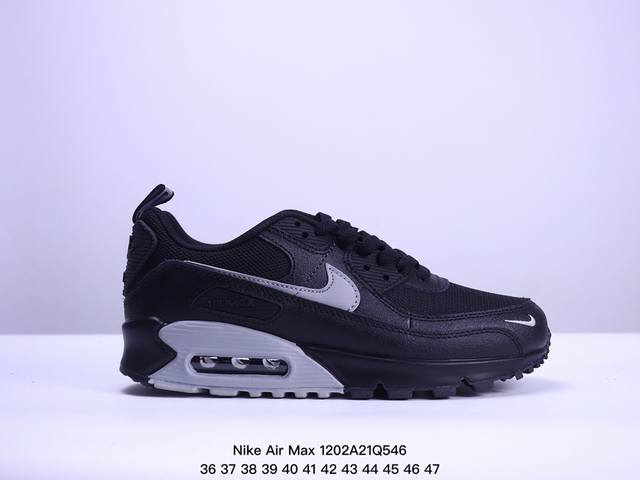 真标耐克nike Air Max 90 经典复古小气垫缓震跑鞋 鞋面由皮和革织物打造，犀利的条线打造出酷劲十的足视觉效果 网布鞋增面强透气性，穿着为极舒适 经可