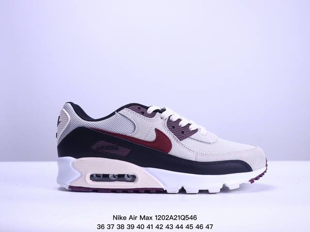 真标耐克nike Air Max 90 经典复古小气垫缓震跑鞋 鞋面由皮和革织物打造，犀利的条线打造出酷劲十的足视觉效果 网布鞋增面强透气性，穿着为极舒适 经可