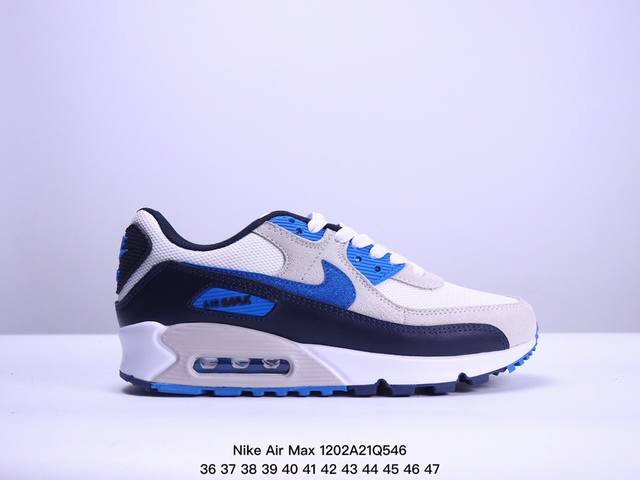 真标耐克nike Air Max 90 经典复古小气垫缓震跑鞋 鞋面由皮和革织物打造，犀利的条线打造出酷劲十的足视觉效果 网布鞋增面强透气性，穿着为极舒适 经可