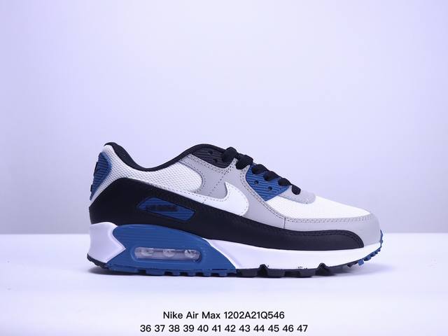 真标耐克nike Air Max 90 经典复古小气垫缓震跑鞋 鞋面由皮和革织物打造，犀利的条线打造出酷劲十的足视觉效果 网布鞋增面强透气性，穿着为极舒适 经可