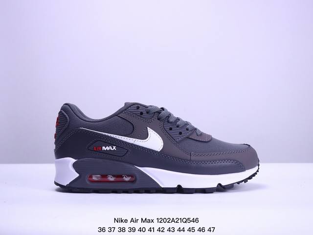 真标耐克nike Air Max 90 经典复古小气垫缓震跑鞋 鞋面由皮和革织物打造，犀利的条线打造出酷劲十的足视觉效果 网布鞋增面强透气性，穿着为极舒适 经可