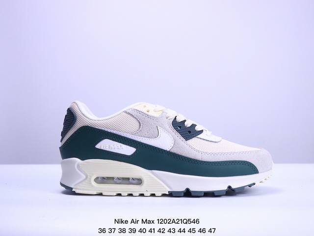 真标耐克nike Air Max 90 经典复古小气垫缓震跑鞋 鞋面由皮和革织物打造，犀利的条线打造出酷劲十的足视觉效果 网布鞋增面强透气性，穿着为极舒适 经可