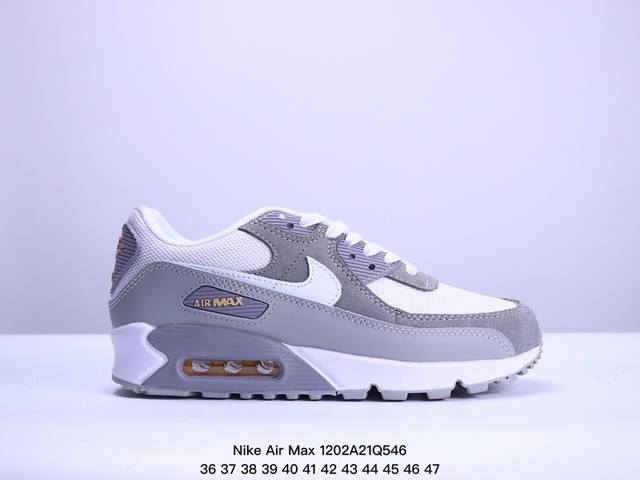 真标耐克nike Air Max 90 经典复古小气垫缓震跑鞋 鞋面由皮和革织物打造，犀利的条线打造出酷劲十的足视觉效果 网布鞋增面强透气性，穿着为极舒适 经可