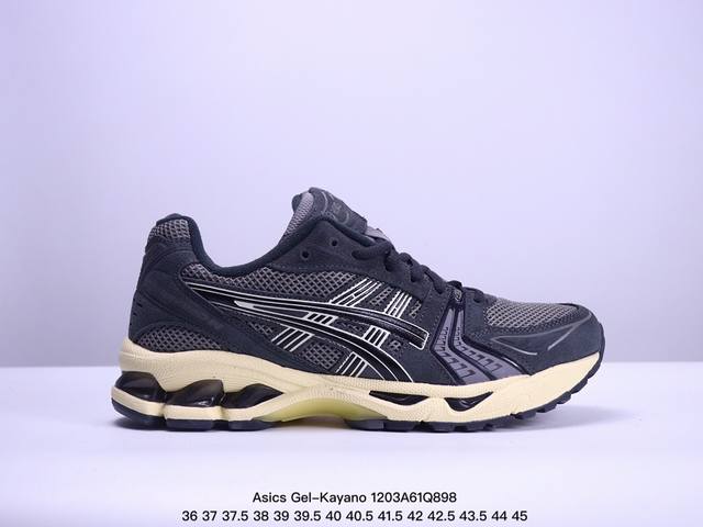 公司级asics Gel-Kayano 14 公司级版本 银灰绿 亚瑟士运动休闲透气专业跑鞋 采用工程弹性双层再生针织密度鞋面材质 后跟3D可视gel缓震乳胶物