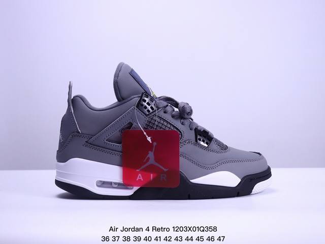 耐克nike Air Jordan 4 Retro Thunder 雷神 Aj4 乔4 迈克尔 乔丹 Aj4代 低帮复古休闲运动文化篮球鞋。秉承轻量化的速度型篮