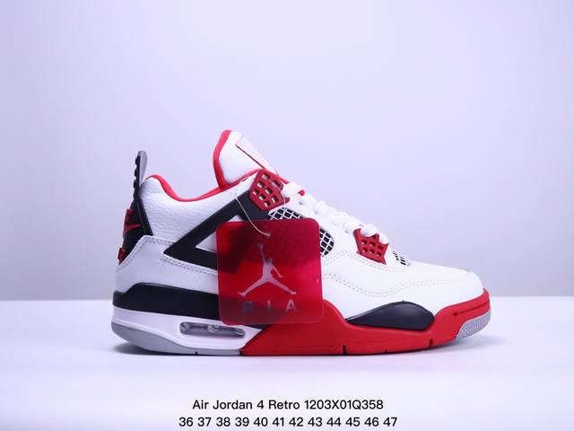 耐克nike Air Jordan 4 Retro Thunder 雷神 Aj4 乔4 迈克尔 乔丹 Aj4代 低帮复古休闲运动文化篮球鞋。秉承轻量化的速度型篮