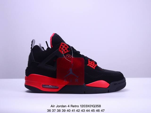 耐克nike Air Jordan 4 Retro Thunder 雷神 Aj4 乔4 迈克尔 乔丹 Aj4代 低帮复古休闲运动文化篮球鞋。秉承轻量化的速度型篮