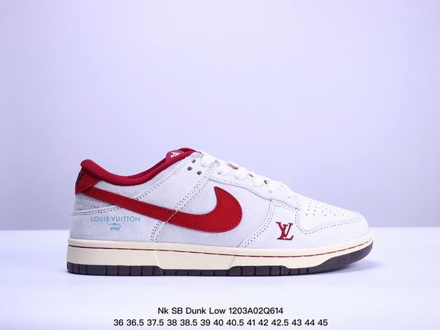 Nk Sb Dunk Low Lv联名灰红钩 周年高端定制 低帮休闲板鞋 #高端定制鞋盒 原装头层材料 独家版型蒸餾加工 大厂纯原品质出货 超高清洁度 皮料切割