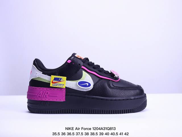 公司级耐克nike Wmns Air Force 1 Shadow全新少女系解构主义设计 马卡龙空军一号轻量增高低帮百搭板鞋 为经典设计注入玩味元素 分层结构、