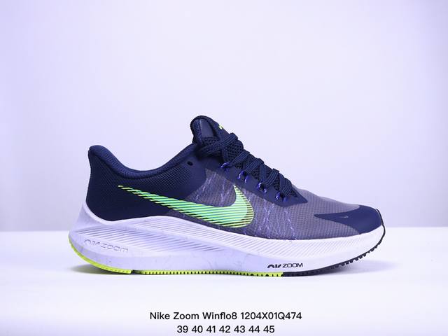 真标耐克 Nike Air Zoom Winflo 8 登月系列缓震大底透气网面休闲慢跑鞋 货号:Cw3419 尺码:36-45 Xm1204Q474