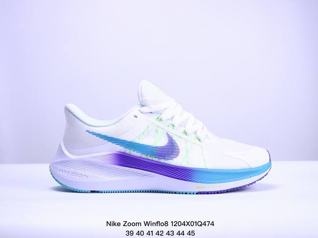 真标耐克 Nike Air Zoom Winflo 8 登月系列缓震大底透气网面休闲慢跑鞋 货号:Cw3419 尺码:36-45 Xm1204Q474