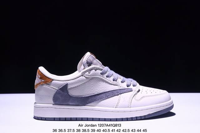 公司级aj1倒勾travis Scott X Air Jordan 1 ” Reverse Mocha “ Aj1乔1 Ts 闪电 联名倒钩 低帮文化篮球鞋 货