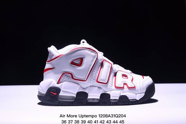 耐克 Nike Air More Uptempo '96 皮蓬全掌气垫男女子运动鞋厚底增高缓震慢跑鞋。续写 20 世纪 80 年代和 90 年代篮球运动飞速发展