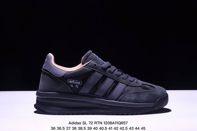 真爆公司级36-45半码 Adidas 阿迪达斯 公司级 Sl 72厚底版系列 男女鞋半码制，采用翻毛皮组合牛津布鞋面材质，内嵌环保海玻璃鞋垫，中底搭载发泡模m