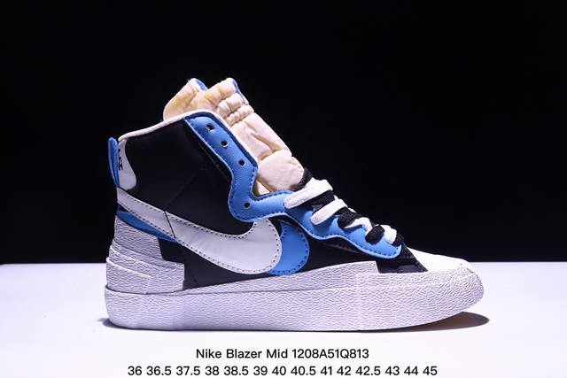 公司级nike Blazer Mi D经典百搭高帮开拓者休闲运动板鞋 真硫化铝楦制作 原厂布料拼接 独家裁片完美鞋型 台湾进口软感荔枝头层皮 原盒真标 正确环保