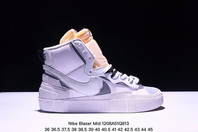 公司级nike Blazer Mi D经典百搭高帮开拓者休闲运动板鞋 真硫化铝楦制作 原厂布料拼接 独家裁片完美鞋型 台湾进口软感荔枝头层皮 原盒真标 正确环保