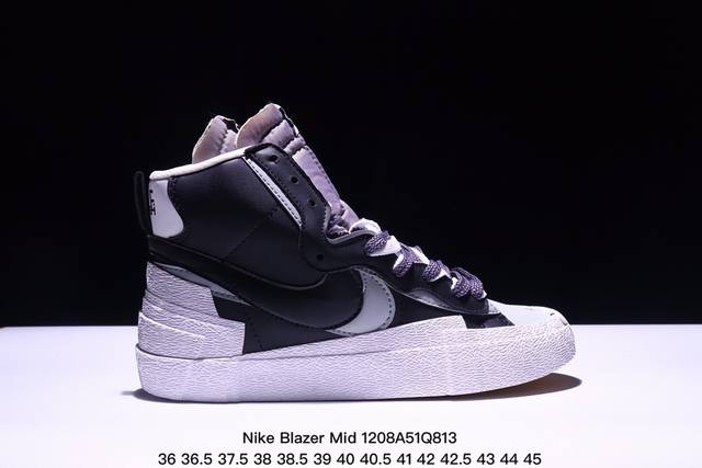 公司级nike Blazer Mi D经典百搭高帮开拓者休闲运动板鞋 真硫化铝楦制作 原厂布料拼接 独家裁片完美鞋型 台湾进口软感荔枝头层皮 原盒真标 正确环保