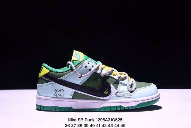 公司级绑绳off-White解构风定制，耐克nike Sb Dunk Low”Milk White Pink Smile“扣篮系列低帮休闲运动滑板板鞋 采用软质