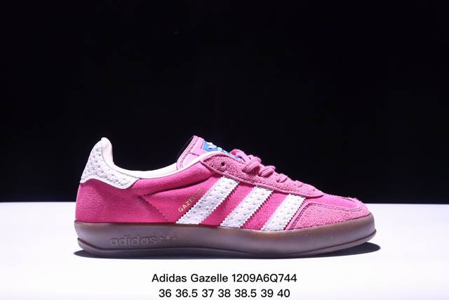 Adidas Gazelle Indoor Trainers 内训系列低帮复古百搭休闲运动德训风板鞋尺码：36-40 Xm1209Q744