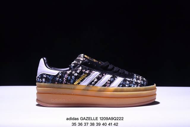 Adidas Originals Gazelle时尚舒适耐磨低帮 板鞋男女同款黑白色 Xm1209Q222