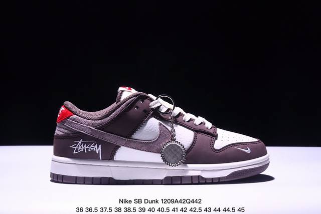 海外爆款限量发售！公司级 Nike Sb Dunk Low“ 斯图西联名 花岗岩灰” 周年高端定制 低帮休闲板鞋 定制鞋盒 大厂纯原品质出货 超高清洁度 皮料切