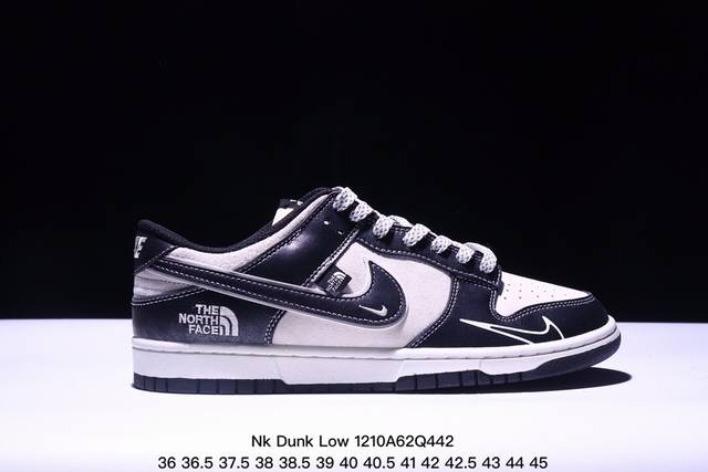 海外爆款限量发售！公司级 Nike Sb Dunk Low“北面系列 漆皮黑勾” 周年高端定制 低帮休闲板鞋 定制鞋盒 大厂纯原品质出货 超高清洁度 皮料切割干