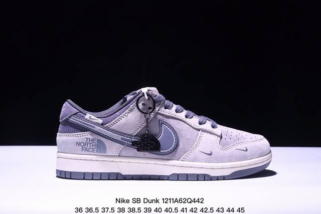 海外爆款限量发售！公司级 Nike Sb Dunk Low“ 北面联名 Cdg灰黑抽绳” 周年高端定制 低帮休闲板鞋 定制鞋盒 大厂纯原品质出货 超高清洁度 皮