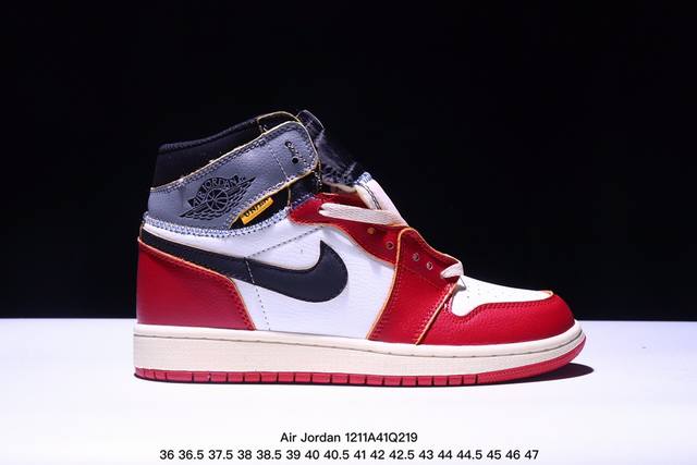 公司级union X Air Jordan Aj1 Retro High Nrg 联名四色拼接灰白红 Hv8563-600 外贸特供批次 终端控货优势输出 新配