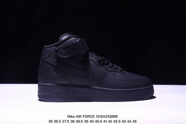 公司级耐克nike Air Force 1 Mid 07 空军一号中帮百搭休闲运动板鞋。柔软、弹性十足的缓震性能和出色的中底设计，横跨复古与现代的外型结合，造就