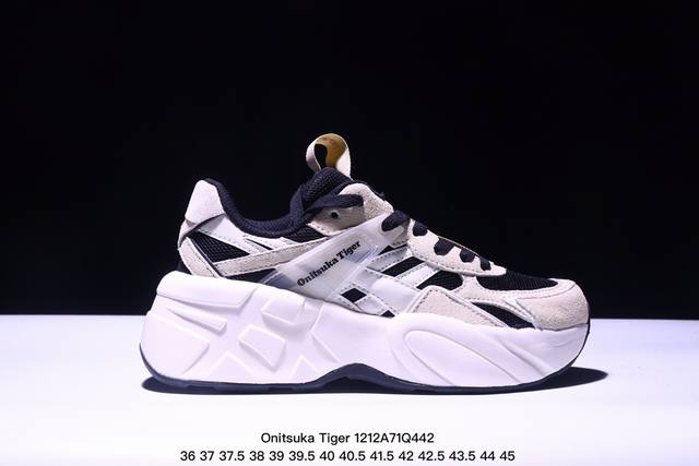 亚瑟士onitsuka Tiger鬼塚虎sp-I 经典复古舒适轻便运动休闲跑步鞋 厚底**鞋 真标 带半码 选用优质皮革加透气织物网面料，舒适度和质感都相当出色