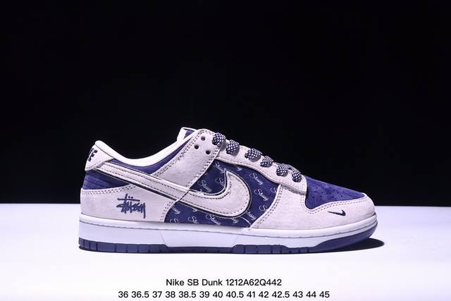 海外爆款限量发售！公司级 Nike Sb Dunk Low“ 斯图西联名 米蓝猪八英文” 周年高端定制 低帮休闲板鞋 定制鞋盒 大厂纯原品质出货 超高清洁度 皮