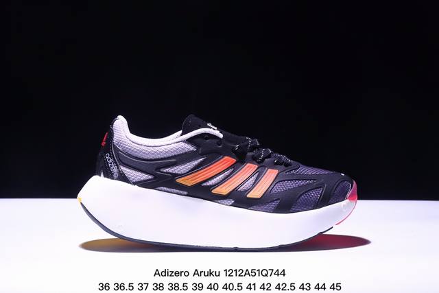 Adidas Adizero Aruku 柔软舒适防滑耐磨 低帮跑步鞋 男女同款 白蓝 货号：Jq7392 尺码：36-45 半 Xm1212Q744