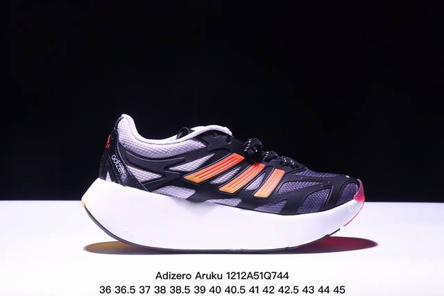 Adidas Adizero Aruku 柔软舒适防滑耐磨 低帮跑步鞋 男女同款 白蓝 货号：Jq7392 尺码：36-45 半 Xm1212Q744