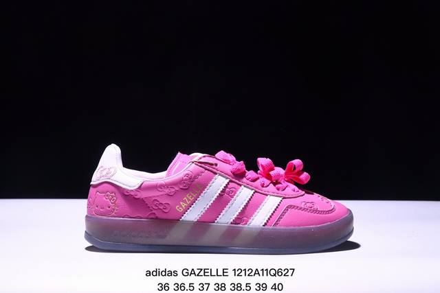 阿迪达斯hello Kitty 凯蒂猫 X Adidas Originals Gazelle Indoor “White Red Core Black”舒适百搭