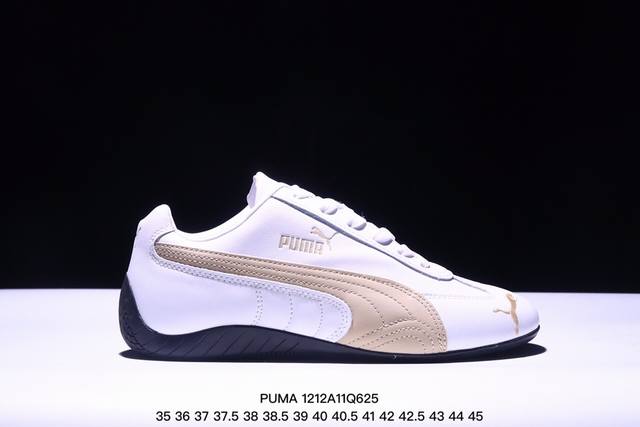 Puma 彪马 男女鞋半码制，采用翻毛皮鞋面材质，外置轻量耐磨橡胶大底薄底鞋成为潮人必备彪马puma Speedcat Og Black White 极速赛车系