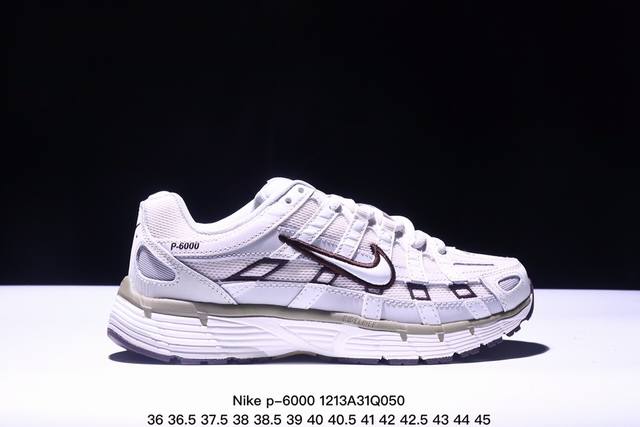 耐克nike P-6000 跑鞋内外侧都用了红色的钩子，采用透气材料，搭配匠心覆面，再现千禧年代的跑鞋风格，塑就大气外观。鞋款秉承 Nike Pegasus 2