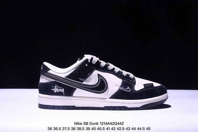 海外爆款限量发售！公司级 Nike Sb Dunk Low“斯图西x古驰三方系列 不规则黑勾” 周年高端定制 低帮休闲板鞋 定制鞋盒 大厂纯原品质出货 超高清洁