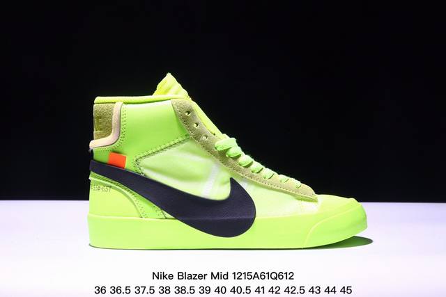 公司级 Off-White X Nike Blazer Mid “All Hallows Eve”开拓者经典中帮百搭板鞋“Ow恶魔南瓜黄橘”Aa3832-700