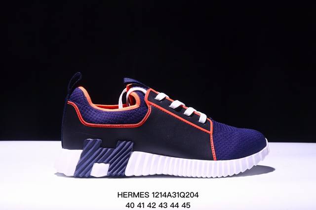 Hermes爱马仕 Bouncing 网布 舒适轻便 系带圆头 低帮 生活休闲鞋 编码：D31261212 Size:40～45 Xm1214Q204