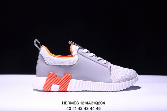 Hermes爱马仕 Bouncing 网布 舒适轻便 系带圆头 低帮 生活休闲鞋 编码：D31261212 Size:40～45 Xm1214Q204